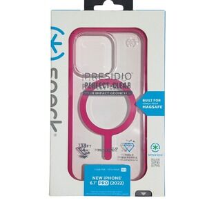 F3. Speck iPhone 14 Pro Presidio Perfect Clear W/impact Geo +MS In Clear/Pink